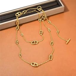 Minimalist Oval Link Chain Convertible Layered Necklace Waist Chain and Bag Accessory for Women's Fashion