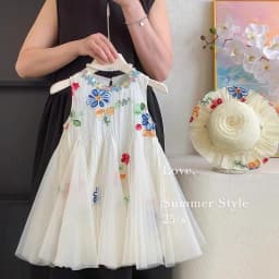 Summer Sweet and Cute Princess Girls Dresses Color Blocked Mesh Sleeveless Wedding Party Bridesmaids Children Dress