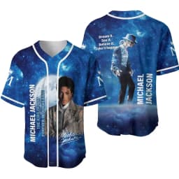 New Michael Jackson Moonwalker Black Gold Baseball Jersey King of Pop V-Neck Short Sleeve Streetwear Sport Shirt Men Women Fans