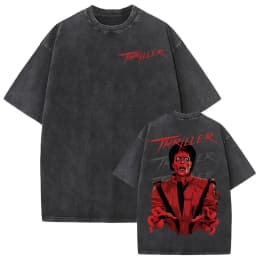 Michael Jackson King of Pop World Tour Vintage Washed T Shirt Men Women Fashion Gothic Classic T-shirts Summer Tops Cozy T-shirt