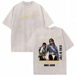 Michael Jackson King of Pop World Tour Vintage Washed T Shirt Men Women Fashion Gothic Classic T-shirts Summer Tops Cozy T-shirt