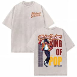 Michael Jackson King of Pop World Tour Vintage Washed T Shirt Men Women Fashion Gothic Classic T-shirts Summer Tops Cozy T-shirt