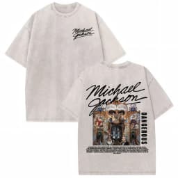 Michael Jackson King of Pop World Tour Vintage Washed T Shirt Men Women Fashion Gothic Classic T-shirts Summer Tops Cozy T-shirt