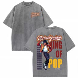 Michael Jackson King of Pop World Tour Vintage Washed T Shirt Men Women Fashion Gothic Classic T-shirts Summer Tops Cozy T-shirt