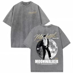 Michael Jackson King of Pop World Tour Vintage Washed T Shirt Men Women Fashion Gothic Classic T-shirts Summer Tops Cozy T-shirt