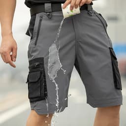 Fishing Multi-Pocket Cargo Shorts Men Wear-Resistant Tactical Pant Summer Thin Waterproof Quick Dry Outdoor Training Work Shorts