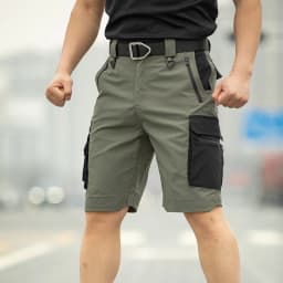 Fishing Multi-Pocket Cargo Shorts Men Wear-Resistant Tactical Pant Summer Thin Waterproof Quick Dry Outdoor Training Work Shorts
