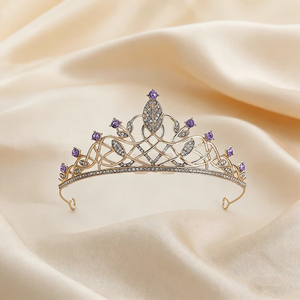 8 Simple Lines Sweet and Romantic Colorful Diamond Crown Princess Simple Adult Gift Children's Fashion Luxury Hair Accessories