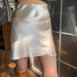 Female Classic High Waist Acetate Satin Skirts Lady Solid Color Party Dresses Girls Korean Fashion Thin A-Line Skirts