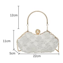 Luxury Polyester Lace Flower Bag Lace Flower Banquet Bag Clutch Handbag Women