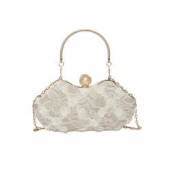 Luxury Polyester Lace Flower Bag Lace Flower Banquet Bag Clutch Handbag Women