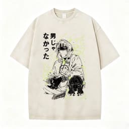 The Guy She Was Interested in Wasn't A Guy At All Manga Vintage Washed T Shirt Men Women Clothing Harajuku Cotton Casual T-shirt