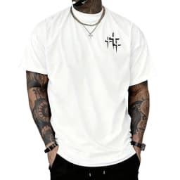 Faith Over Fear Pattern T-shirt for Man High Grade Pure Cotton Short Sleeve Top Summer Male Daily Casual Fashion Breathable Tees