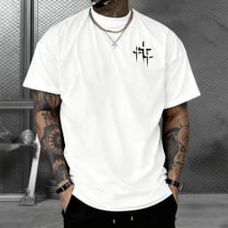 Faith Over Fear Pattern T-shirt for Man High Grade Pure Cotton Short Sleeve Top Summer Male Daily Casual Fashion Breathable Tees