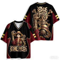 One Piece Monkey D.Luffy Oversized V-Neck Jersey 3D Quick Dry T-Shirt For Men Women Kids Anime Fan Tee Outdoor Sports Streetwear