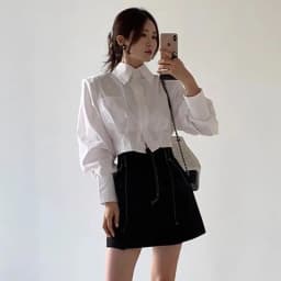 Spring Summer Casual Shirt Women Shirts Crop Tops Fashion Female Long Sleeve Solid Lace Up Blouse Office Lady White Shirts