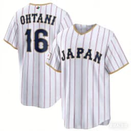 2026 New Japan Baseball Jersey Ohtani 16 Men's White Pinstripe WBC Baseball Shirt Short Sleeve Fan Version Sportswear
