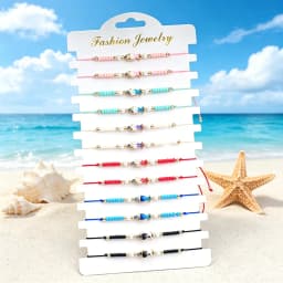 Noter New Bohemian Women String Bracelet Cute Starfish Conch Fish Marine Animals Charm Braslet Beach Vacation Jewelry Versatile