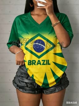 Brasil Flag Football Jersey Women Men Sports T-Shirts Brasil Flag Street Plus Size Soccer Jerseys Unisex Casual Graphic T Shirts