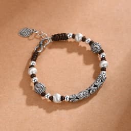 Ethnic Style Auspicious Clouds 925 Silver Bracelet Designer Original Couple Beaded Bangle Jewelry For Men Women