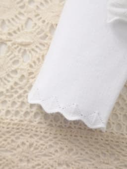 Baby Girl's Spring Elegant and Sweet Solid Color Knitted Shawl with Lace Design Adds a More Gentle Touch