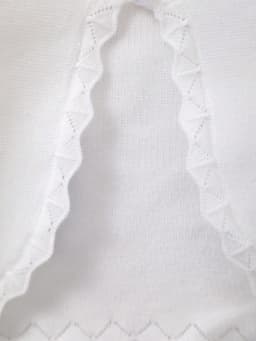 Baby Girl's Spring Elegant and Sweet Solid Color Knitted Shawl with Lace Design Adds a More Gentle Touch