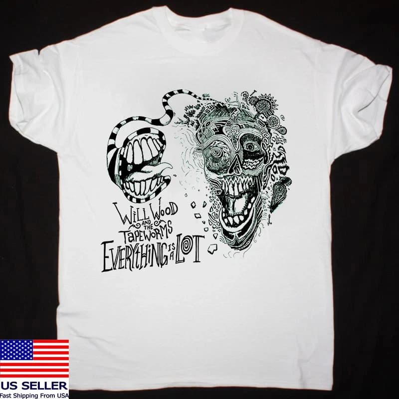 Everything Is A Lot "Will Wood and The Tapeworms T-shirt Made of Pure Cotton with Printed Patterns