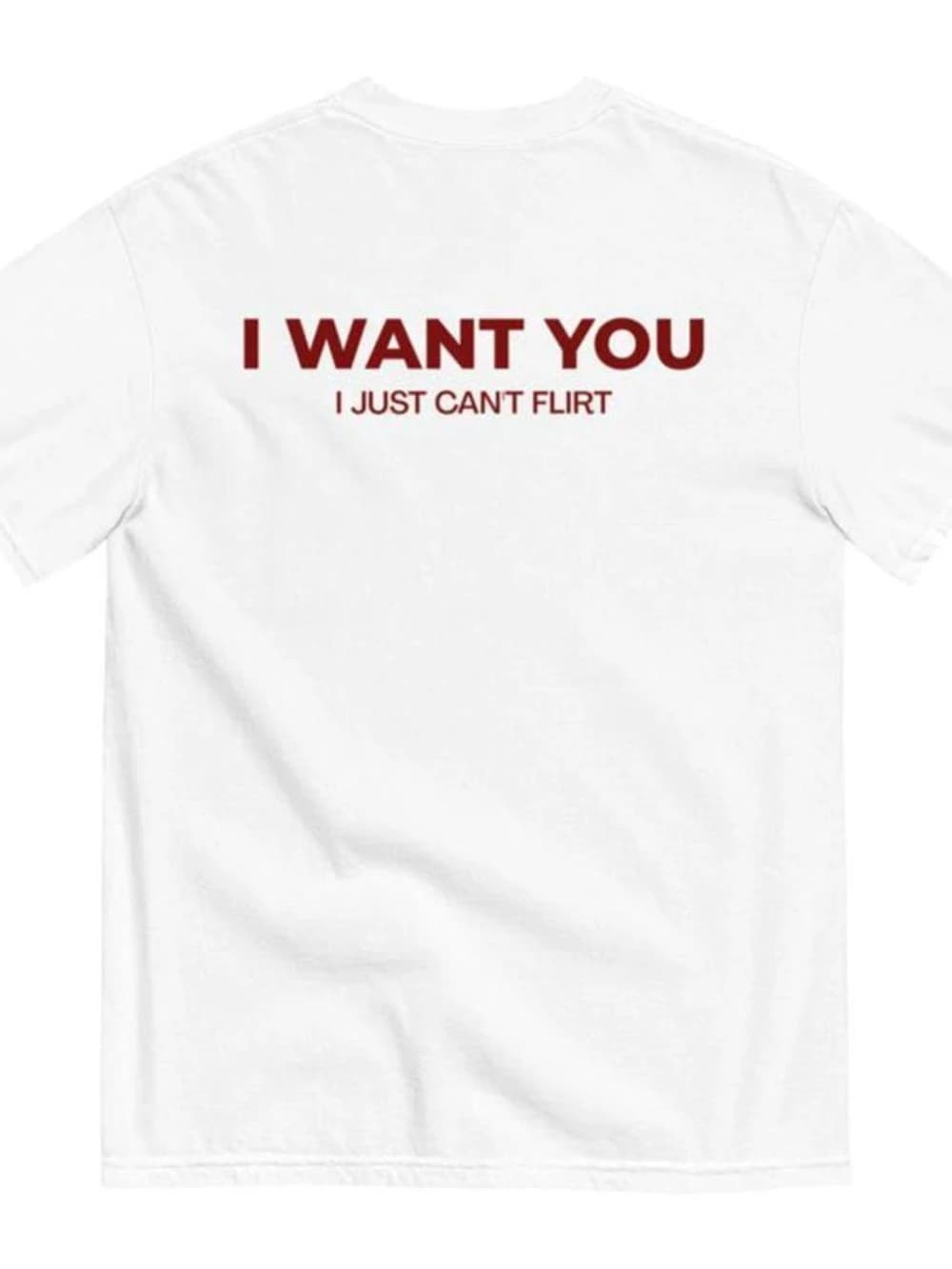 I Want You But I Just Can'T Flirt T-Shirt Casual Crew Neck Printed with A Fun Unisex Slogan Men's T-shirts for Summer