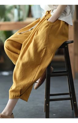 Women's Solid Color Retro Elastic Waist Pants Office Lady Fashion New Arrival Trendy Comfortable
