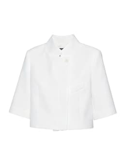 TFMLN 2026 Trendy Women's Suit Coats Stand Collar Half-Sleeve Blazer Solid Color Elegant Minimalist Style OL Fashion Outwear