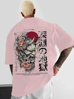 Deadly Wind Men's Casual Sportswear Streetwear Y2K Japanese Retro Trend Short-sleeved 100% Cotton Men's T-shirt Under Flowers