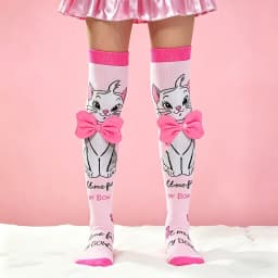 1 pair of cartoon cat girls' knee socks, playful style, high elasticity without straining their legs, with three-dimensional bow