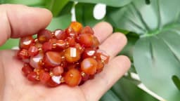 Natural Stone Beads 6 8 10mm Faceted Red Agate Carnelian Round Loose Beads for Jewelry Making Diy Bracelets Beading Accessory