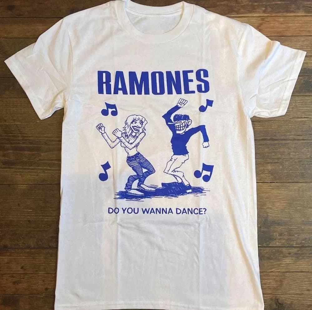 Ramones "Do You Want to Dance?" T-shirt, Ramones men's fashionable casual loose streetwear shirt harajuku oversized t shirt