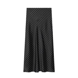Women White Vintage Polka Dot Satin Skirts Spring Summer New High Waist Casual Mid Length Skirts Lady Elegant Party Skirts
