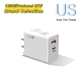 Lenovo 120W Type C USB Phone Charger Fast Charging Cable & Wall Adapter for Huawei Samsung Quick Charge Power Block