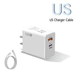 Lenovo 120W Type C USB Phone Charger Fast Charging Cable & Wall Adapter for Huawei Samsung Quick Charge Power Block
