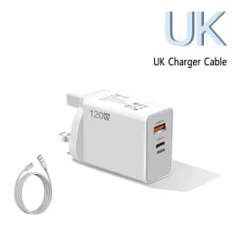 Lenovo 120W Type C USB Phone Charger Fast Charging Cable & Wall Adapter for Huawei Samsung Quick Charge Power Block