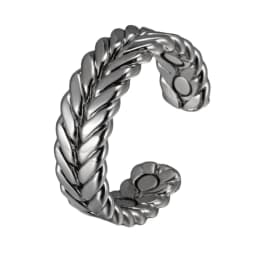 Vinterly Pure Copper Rings Magnetic Health Energy Braided Twisted Finger Open Cuff Adjustable Wedding Bands 7.3mm Wide Jewelry