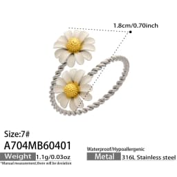Ferris Wheel Glossy Cubic Zirconia Women's Rings Stainless Steel PVD Gold Plated Waterproof Open Rings No Tarnish Women Jewelry