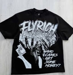 American Men's Summer Personalized Wealth Figure Print Soft and Breathable Round Neck T-Shirt Outdoor Street Top