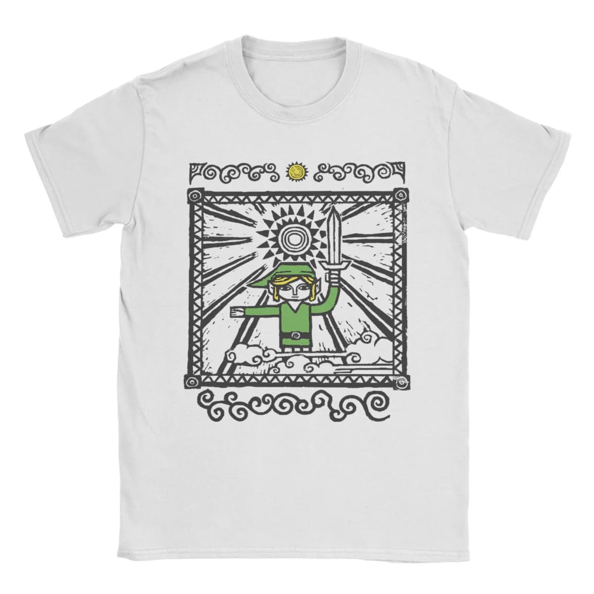 Zeldas T-Shirt Men Vintage Game Vintage 100% Cotton Tee Shirt Round Collar Short Sleeve T Shirt Gift Idea Tops