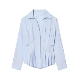 TFMLN Spring Women's Pleated Waist Cinching Shirts Chic Single Breasted Full Sleeve Commuting Blouses 2026 New Ladies Tops