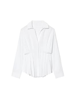 TFMLN Spring Women's Pleated Waist Cinching Shirts Chic Single Breasted Full Sleeve Commuting Blouses 2026 New Ladies Tops