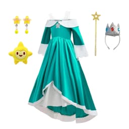 2026 Movie Off Shoulder Big Swing Skirt Princess Galaxy Dress up Rosalina Cosplay Outfit Children Plumber Bros Girl Costume Gown