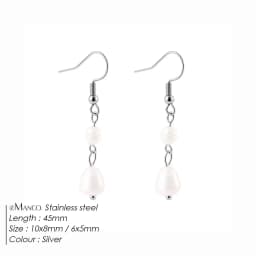 Luxury Pearl Hoop Earrings Minimalist 18K Gold Plated Pearl Charms Earrings for Girls Trendy Anniversary Birthday Jewelry Gift
