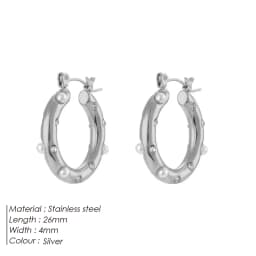 Luxury Pearl Hoop Earrings Minimalist 18K Gold Plated Pearl Charms Earrings for Girls Trendy Anniversary Birthday Jewelry Gift