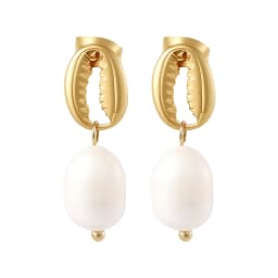 Luxury Pearl Hoop Earrings Minimalist 18K Gold Plated Pearl Charms Earrings for Girls Trendy Anniversary Birthday Jewelry Gift