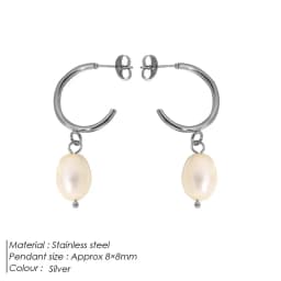 Luxury Pearl Hoop Earrings Minimalist 18K Gold Plated Pearl Charms Earrings for Girls Trendy Anniversary Birthday Jewelry Gift