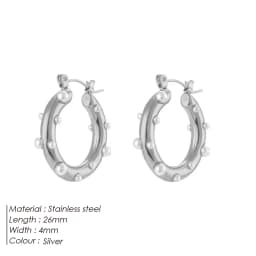 Luxury Pearl Hoop Earrings Minimalist 18K Gold Plated Pearl Charms Earrings for Girls Trendy Anniversary Birthday Jewelry Gift